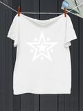 Men's T-Shirt Layered Outlined Stars Surrounded By Shining Accents Star