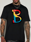 Men's T-Shirt Colorful Gradient Abstract Bold Letter B