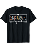 Men's T-Shirt 2nd Grade Squad Retro Artistic Color Lettering With Heart Design