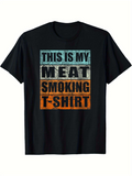 Men's T-Shirt This Is My Meat Smoking T Shirt Color Block Retro Grill Tee