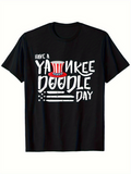 Men's T-Shirt Have A Yankee Doodle Day With Striped Hat And Patriotic Stars