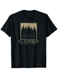 Men's T-Shirt El Yunque National Forest Among Silhouetted Pine Trees Under Golden Skies