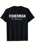 Men's T-Shirt Fisherman In Training Bold Text On Simple Black T Shirt