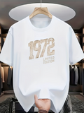 Men's T-Shirt Limited Edition Beige Numbers With Textured Print Featuring 1972
