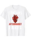 Men's T-Shirt Contains Aftermarket Parts Red Anatomical Heart Drawing T Shirt