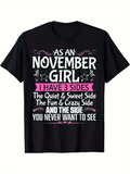 Men's T-Shirt As An November Girl Three Unique Fun Different Personalities Words