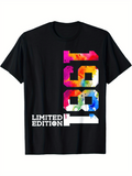 Men's T-Shirt Limited Edition Colorful Graffiti Pattern With Bold Vertical Numbers