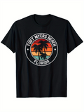 Men's T-Shirt Fort Myers Beach Sunset With Palm Trees Framed By Vintage Circle Emblem