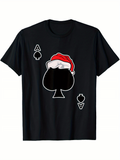 Men's T-Shirt Christmas Santa Claus With Spade Ace Playing Card Design