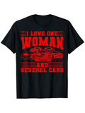 Men's T-Shirt I Love One Woman With Classic Red Cars Printed Design