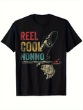 Men's T-Shirt Reel Cool Nonno Vintage Fishing Rod With Hook Jumping Fish