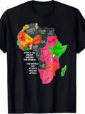Men's T-Shirt Africa Map With Colored Resource Labels Showing Coffee And Oil