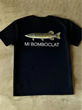 Men's T-Shirt Mi Bomboclat Realistic River Fish Floating Above Black T Shirt