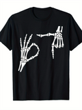 Men's T-Shirt Hand Bones Forming Gesture With Bony Fingers And White Skeleton Hands