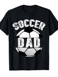 Men's T-Shirt Soccer Dad With Distressed Print Over A Black And White Soccer Ball