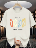 Men's T-Shirt Made In 1986 Colorful Retro Limited Edition Numbers