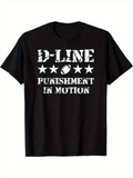 Men's T-Shirt D Line Punishment In Motion With Stars Football And Bold Typography