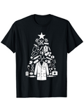 Men's T-Shirt Holiday Christmas Tree With Medical Tools And Doctor Coat