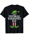 Men's T-Shirt The Physical Therapist Elf Christmas Hat With Striped Socks And Green Shoes Elf
