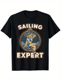 Men's T-Shirt Sailing Expert Nautical Vintage Style With Anchor Graphic Sailor
