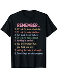 Men's T-Shirt Remember Pastel Motivational Quotes On A Classic Black Cotton Shirt