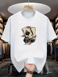 Men's T-Shirt Aged Wood And Black Dice Resting Under Torned Paper Dice