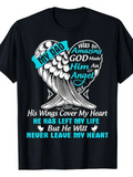 Men's T-Shirt My Dad Was So Amazing Angel Wings With Heart Shaped Feathers And Loving Message