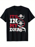 Men's T-Shirt Its In My DNA With Baseballs And Double Helix Symbol