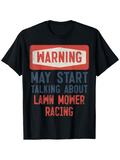 Men's T-Shirt Warning Sign Bold Letters With Fun Playful Typography Racing T Shirt