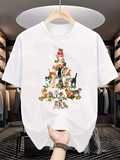 Men's T-Shirt Cute Playful Kittens Stacked Like A Festive Holiday Tree