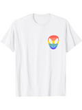 Men's T-Shirt Rainbow Colors With Minimalist Graphic Alien Head