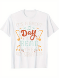 Men's T-Shirt Its A Great Day To Read Key Signature With Musical Notes Shirt