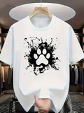 Men's T-Shirt Abstract Ink Splash With A Bold Paw Print Design
