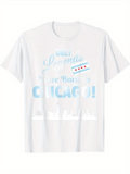 Men's T-Shirt Only Legends Are Born In Glowing Blue Skyline Chicago