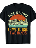 Men's T-Shirt Mines So Big I Have To Use Two Hands Vintage Sunset With Fishing Bass
