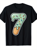 Men's T-Shirt Colorful Sprinkles On Melting Ice Cream Cone Number Seven