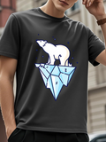 Men's T-Shirt Shining Ice Crystal With Stars Beneath Majestic Polar Bear