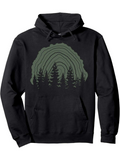 Men's Hoodie Majestic Evergreen Forest Under Ring Shaped Treeline With Sunset Glow