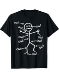 Men's T-Shirt Multiple Arrows Pointing To Stick Figure With Pained Expression