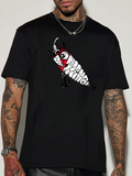 Men's T-Shirt Hand Drawn Cartoon Shrimp With Comical Eyes And Black Clawed Legs Shrimp
