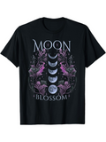 Men's T-Shirt Moon Blossom Phases Surrounded By Wild Botanical Flowers Moon