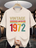 Men's T-Shirt Vintage Limited Edition With Colorful Text And Year 1972
