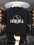 Men's T-Shirt Modern Sports Pattern With Outlined Graphic Base Ball