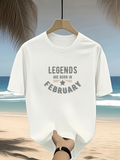 Men's T-Shirt Legends Are Born In February Tropical Breeze Beach With Palm Shadows Shirt
