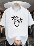 Men's T-Shirt Minimalist Twin Palm Trees On Serene White Island Beach Shirt
