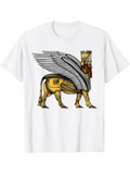 Men's T-Shirt Ancient Mesopotamian Golden Statue With Silver Wings Mythical Creature