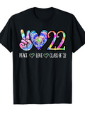 Men's T-Shirt Peace Love Colorful Tie Dye With Funky Heart Graduation 22