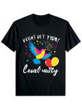 Men's T-Shirt Bright Bet Y Yon Colorful Balloons With Confetti Flying Bird