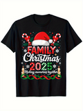 Men's T-Shirt Family Christmas 2025 Making Memories Together With Santa Hat And Candy Canes T Shirt