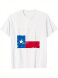 Men's T-Shirt Distressed Brushstroke Colors With Lone Star Flag Symbol